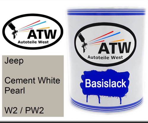 Jeep, Cement White Pearl, W2 / PW2: 1L Lackdose, von ATW Autoteile West.